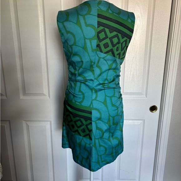 Mango Green and Blue Geometric Mini Dress - Picture 3 of 7